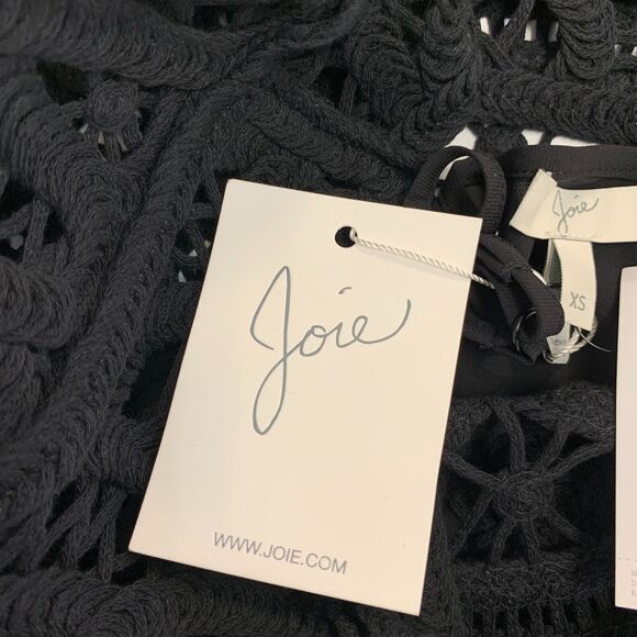 Joie Jordie Lace Dress Womens XS Extra Small Black Lace Bodice Attach Silk Slip - Picture 12 of 16